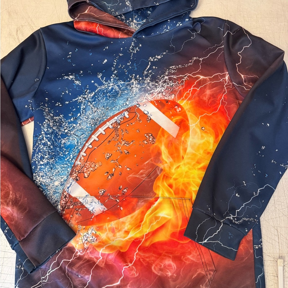 Vibrant Football Graphic Hoodie
